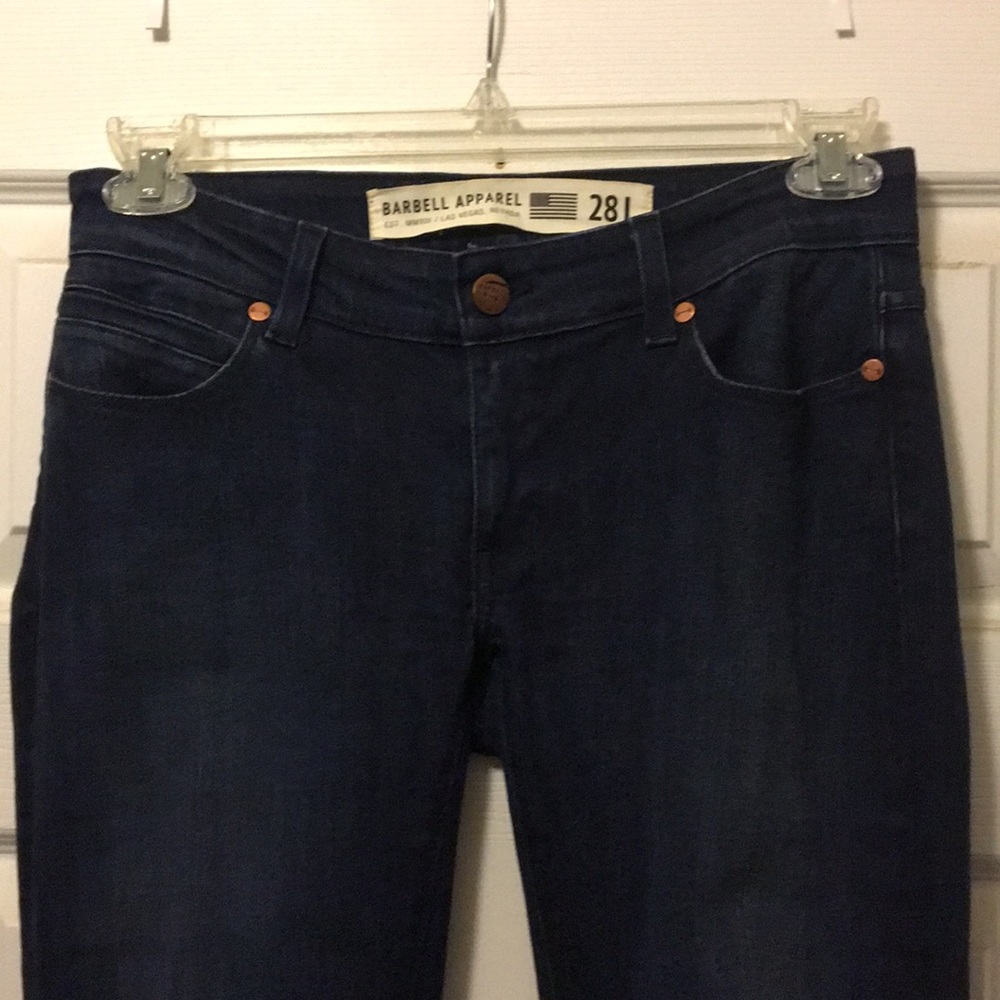 Barbell Apparel jeans. Size 28 W x 35” Long.